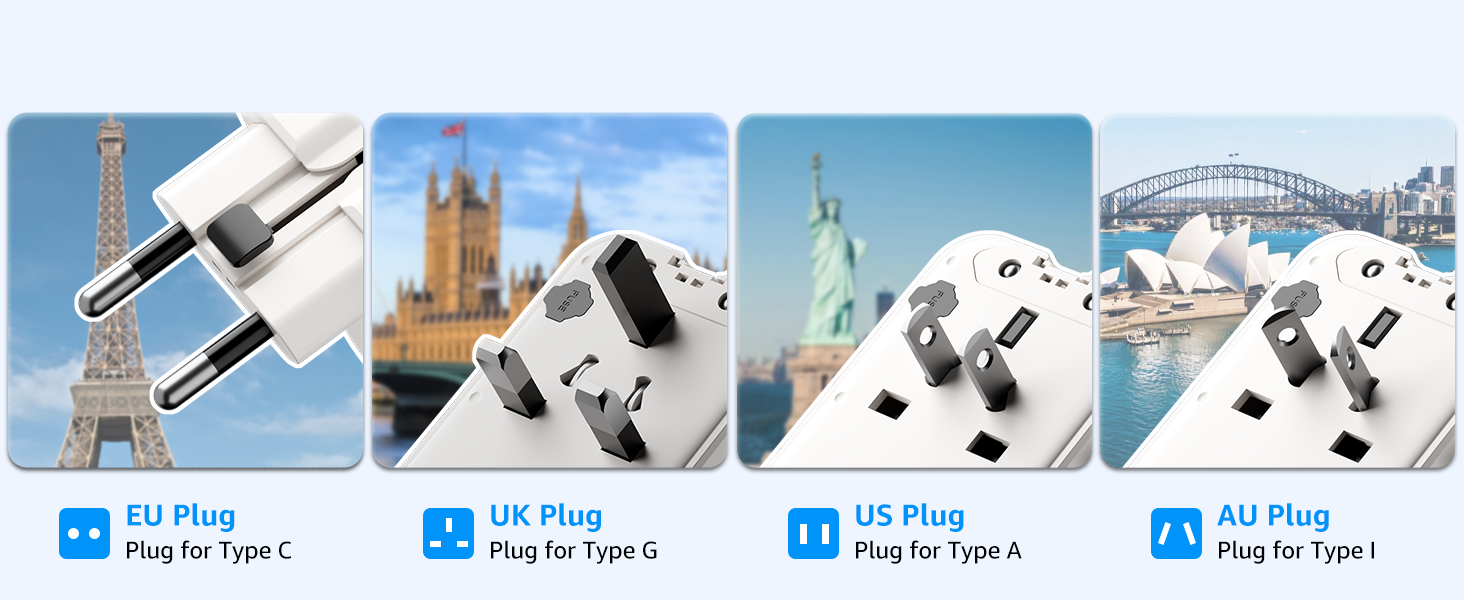 “Air” Universal Travel Adapter. Power your journey, connect the world.