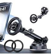 pop-tech for Magsafe Car Mount, Windshield Ultra Magnetic Phone Holder for Car, Dashboard Adjusta...