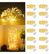 12Pack Fairy Lights Battery Operated, 7ft 20 LED 3 Modes Speed Twinkle Mini String Lights Waterpr...