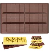 Chocolate Bar Mold, Non-Stick Silicone Chocolate Molds for Stuffed Bar, Food Grade Square Candy B...