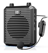SHIDU Voice Amplifier for Teacher with Wireless Microphone Headset, Portable Bluetooth Speaker an...