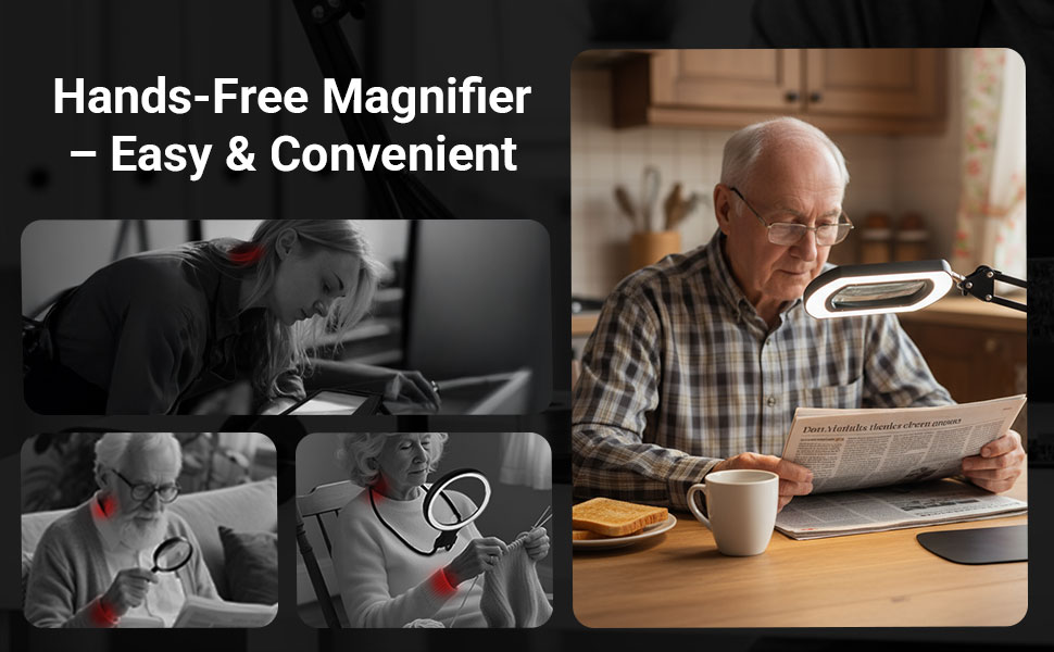 Magnifying Glass with Light and Stand