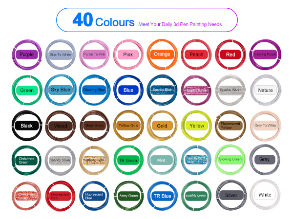 3D pen rifill 40 colors