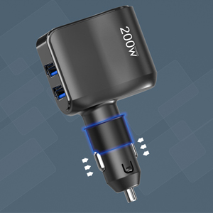 Auto Power Outlet with LED Voltmeter Switch Dual Type C Port for iPhone Samsung Phone GPS Dash Cam