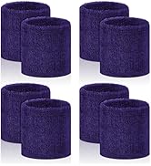 8 Pcs Sports Wrist Sweat Bands for Men &amp; Women, Absorbent Wrist Sweatbands Tennis Wristbands, Ela...