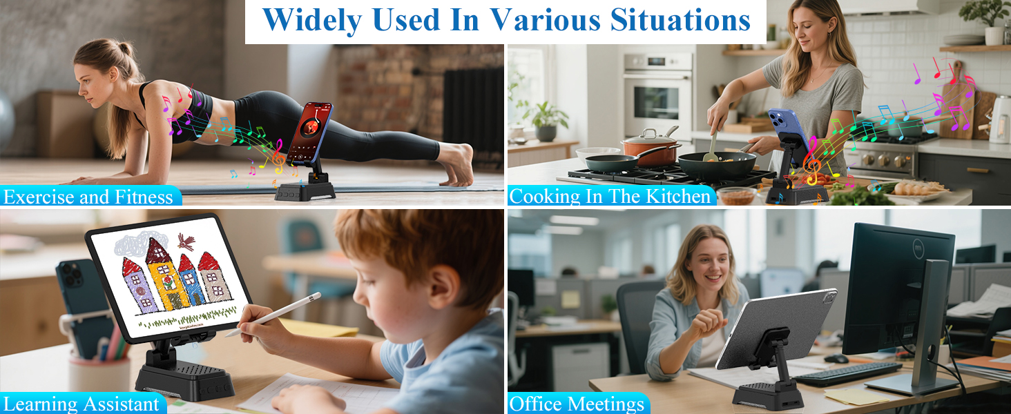 Bluetooth speaker with phone holder