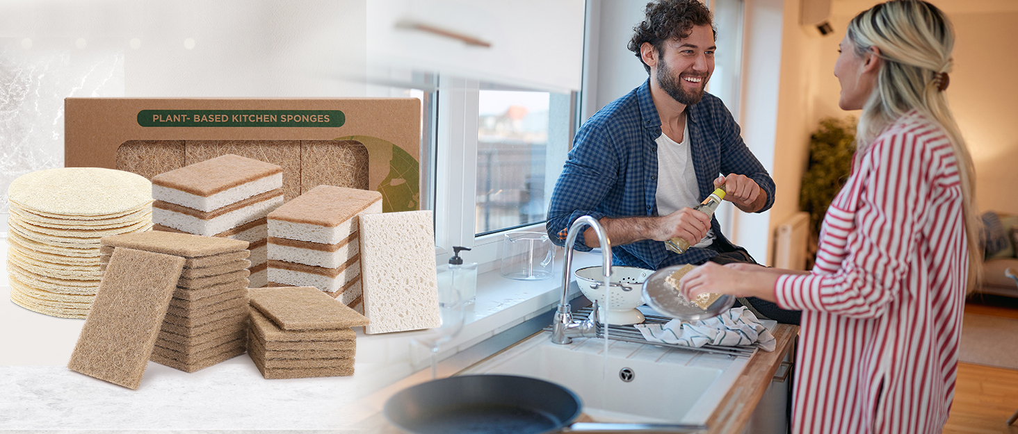 Natural dish sponges scrubber