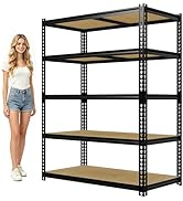 Garvee 48" W Heavy Duty Garage Storage Shelves, 5 Tier Adjustable Metal Shelving Units, 3050 LBS ...