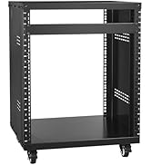 VEVOR 12U AV Rack Stand, Server Rack Cabinet, Network Stereo Recording Studio Rack with Lockable ...
