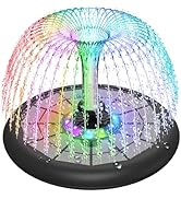 GAIZERL Solar Fountain UFO Style, 2026 Upgrade 5W Glass Solar Panel Bird Bath Fountain with LED L...
