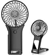 QQT Mini Handheld Fan,4 Speed Adjustable Portable Battery Operated Fans,USB Rechargeable Desk Fan...