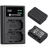 FirstPower NP-FZ100 Battery and Dual USB Charger for Sony A7III A7IV A7RIII A7RIV A7SIII A7C A7CR...