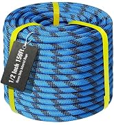 Keepark 1/2Inch Arborist Rope 150Ft - 9000lbs Heavy Duty Nylon Rope Rappelling Rope, Double Braid...