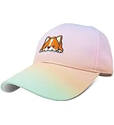 Phaiy Adjustable Baseball Cap with Button,Cute Corgi Dog Pattern Embroidery Dad Hat for Women Kid...