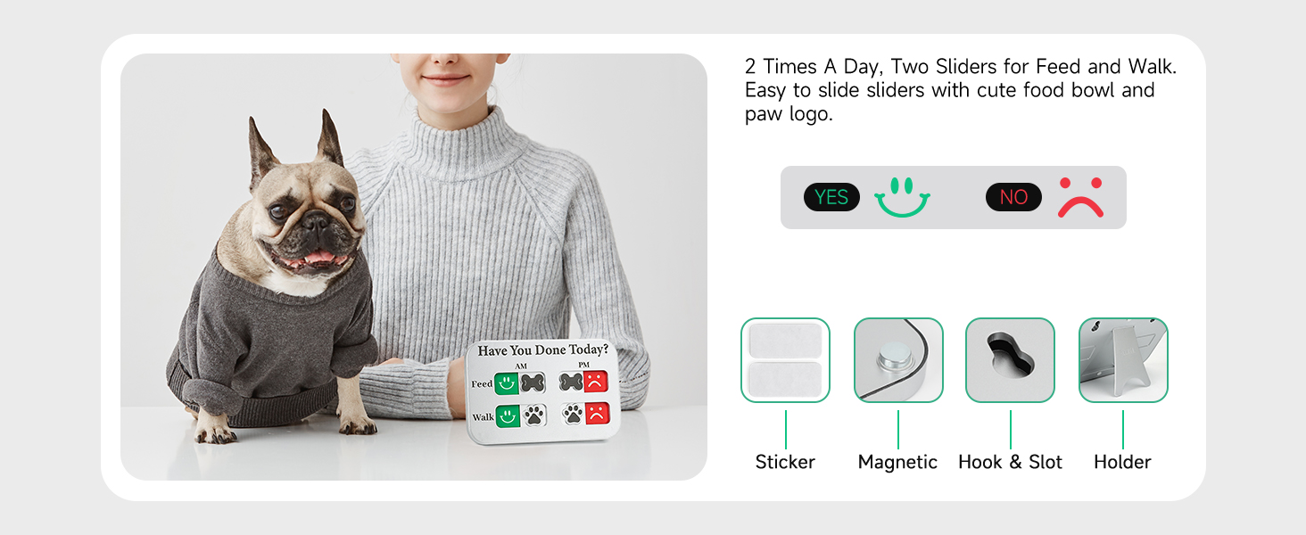 Dog Feeding Reminder, Magnetic Reminder Sticker, AM/PM Daily Indication Chart Feed/Walk Your Pets