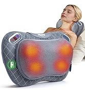 ALLJOY Cordless Neck and Back Massager with Heat &amp; LCD Display - Rechargeable Shiatsu Massage Pil...