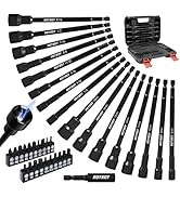37-Piece Magnetic Nut Driver Set - SAE (1/4" to 9/16") &amp; Metric (5mm to 15mm), PH1 &amp; PH2 Screwdri...