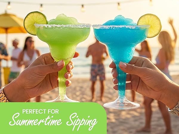 Clear Plastic Margarita Glasses - Perfect for Summertime Sipping