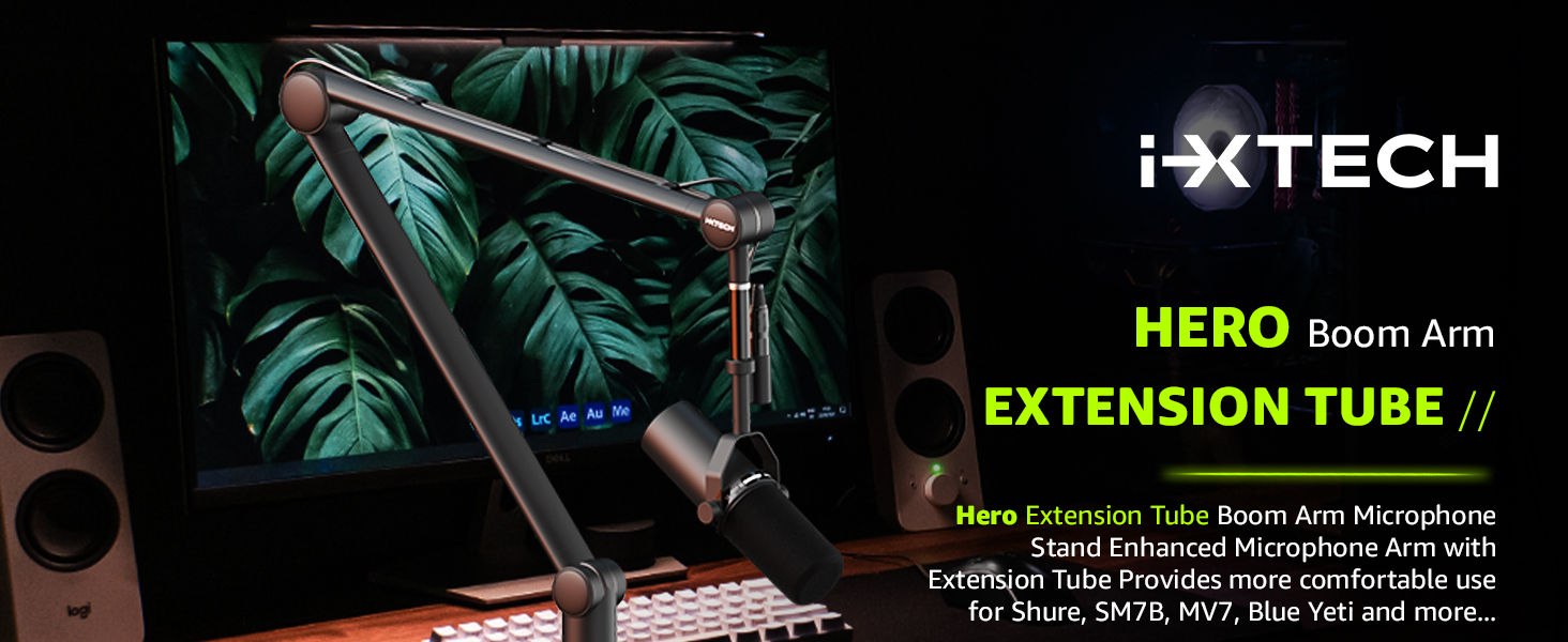 mic boom arm microphone stand mount desk mount desktop blue yeti elgato stands computer podcast