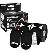 CKeep Kinesiology Tape, 2 Rolls Cotton Latex Free Hypoallergenic Elastic Precut Strips, 2 Inch Wi...