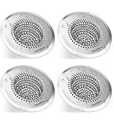 TRAPMATE 4 Pcs Kitchen Sink Drain Strainer, Stainless Steel Sink Strainer Basket with Easy Clean ...