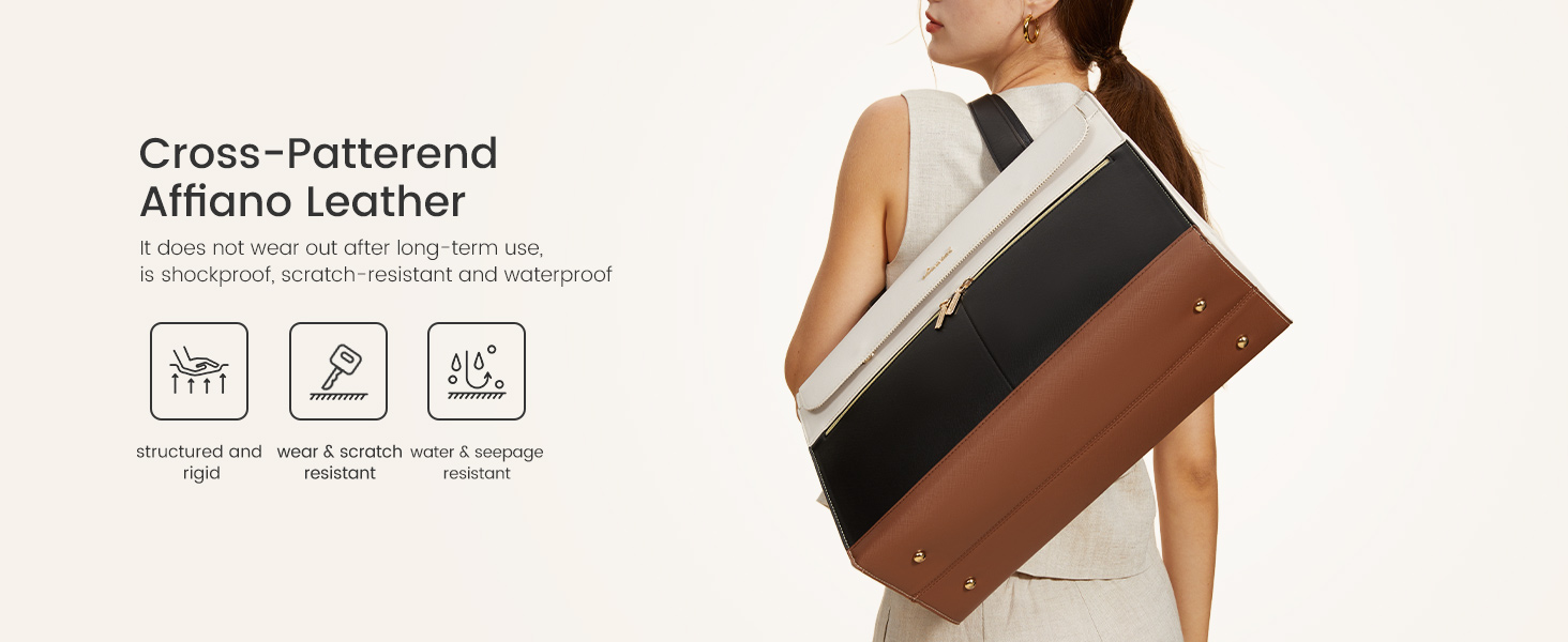 Classic tote bag design with premium vegan leather, combining style and durability