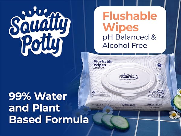 Flushable wipes