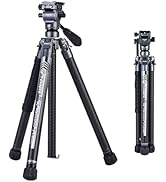 Fotopro Carbon Fiber Travel Tripod 2.2lbs Ultralight 64 Inch Portable Compact Travel Video Tripod...