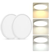 2Pack 12 Inch 24W LED Flush Mount Ceiling Light Fixture, 3 Color 2800K/4000K/6500K Selectable in ...