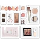 Vtopmart 10 Pcs Makeup Drawer Organizer Bins Set, 4 Size Plastic Makeup and Vanity Organizer Tray...