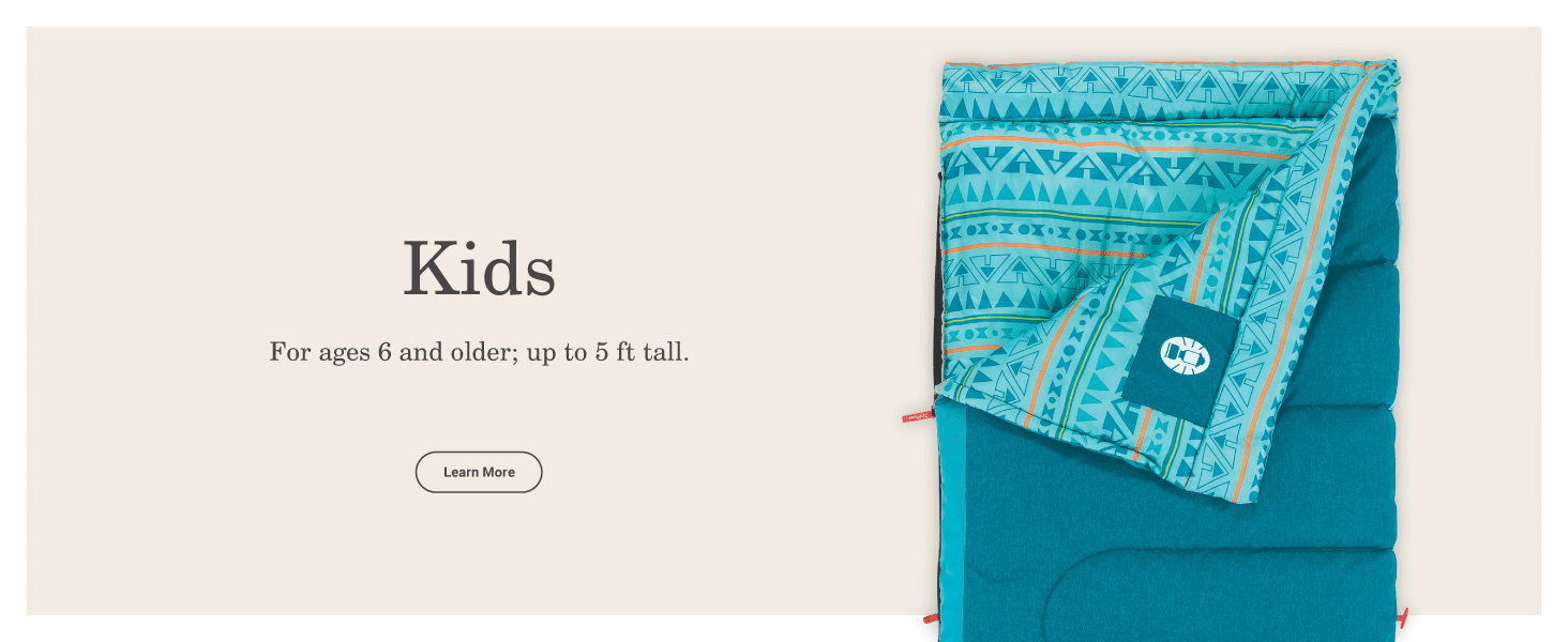 kids sleeping bag toddler six age tall short little blue design light easy camp hike backpack family