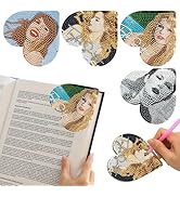 BOCACUE Taylor Diamond Art Bookmarks Set, 4PCS Heart Corner Diamond Painting Bookmarks for Book L...