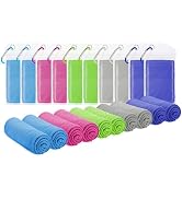 Amgico 10 Pack Cooling Towel(40"x12") for Neck and face, Ice Towel, Soft Breathable Towels, Cooli...