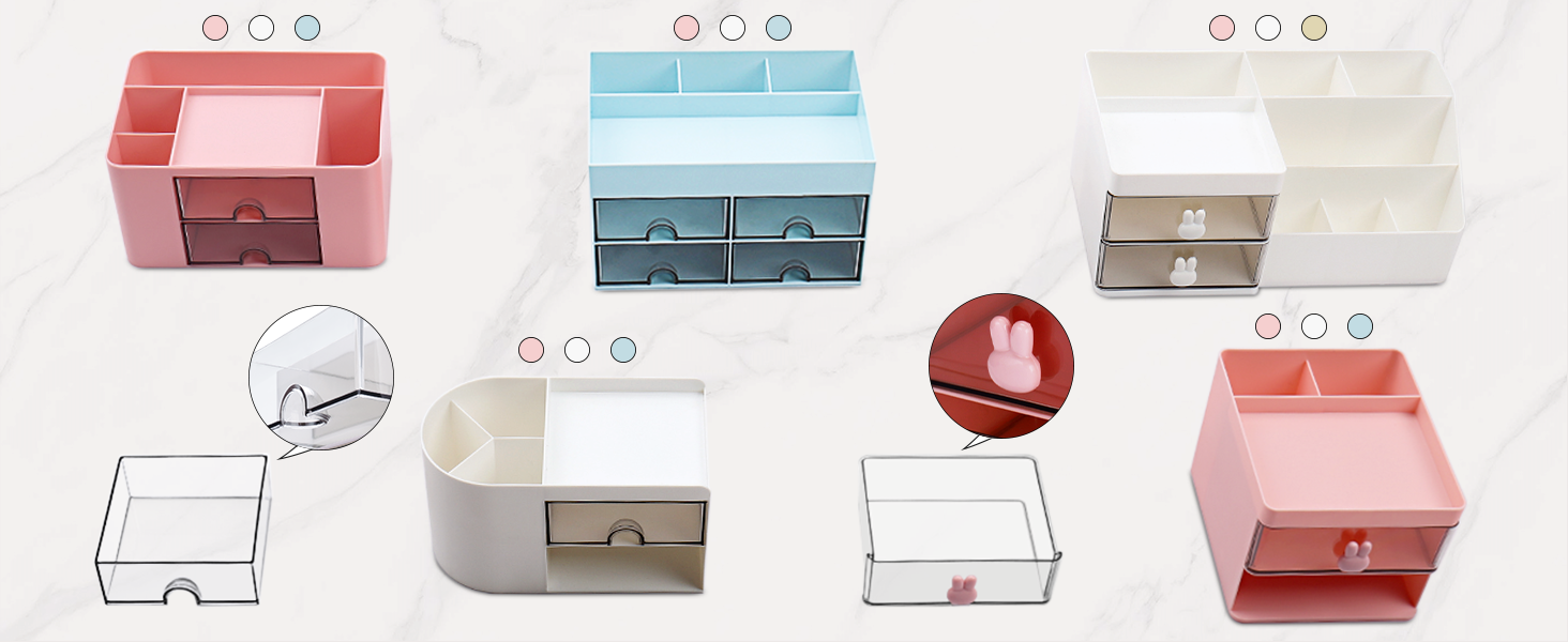 Desk Organizer with Drawer Desktop Organizer Cosmetics Office Supplies Desk Storage Pen Holders