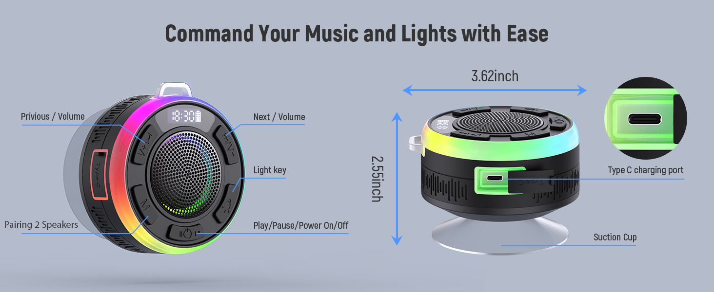 bluetooth shower speaker waterproof