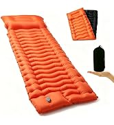 Camping Sleeping Pad,Ultralight Self Inflatable Camping Mat with Built-in Pillow,Foot Pump,Compac...