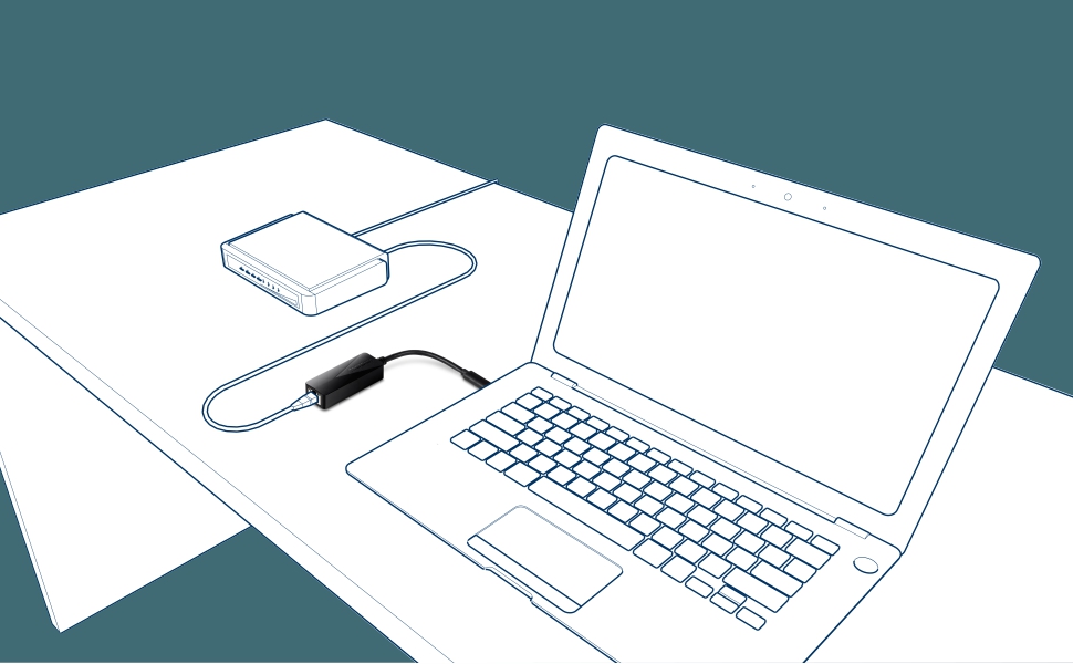 The TUC-ETG is a high-speed USB network adapter
