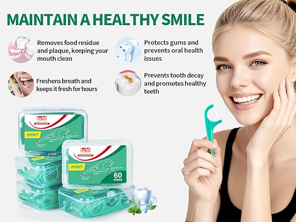 Mint Dental Floss Picks