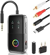 Bluetooth 5.2 Transmitter Receiver aptX Adaptive/Low Latency/HD Bluetooth Adapter Support 2 AirPo...
