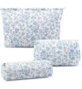 3 Pcs Makeup Bag Cosmetic Bag Set for Girls Women Checkered Travel Organizer Bathroom Toiletry Po...