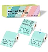 Macaron-Green 40mm x 30mm Thermal Labels Compatible for Supvan T50M Pro, Phomemo M110, 1.57''x1.1...