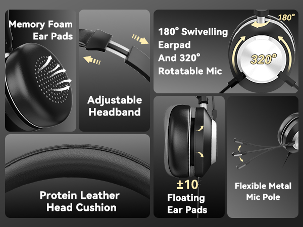 usb headset with microphone, usb headphones with mic, headset with microphone for pc, pc headphones