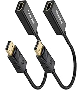DoroJepi 4K Display Port to HDMI Adapter 2-Pack, DisplayPort to HDMI Adapter DP Male to HDMI Fema...