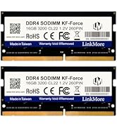 LinkMore 32GB Kit (2 x 16GB) DDR4 3200MH SODIMM (PC4-25600) CL22 1.2V Laptop Memory Module