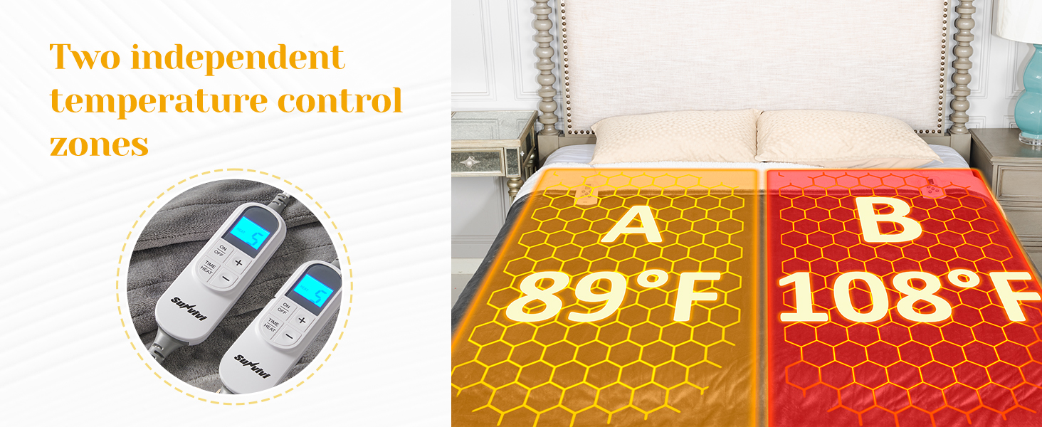 electric blanket/Queen size heated blanket/Queen size with dual control washable heating blanket