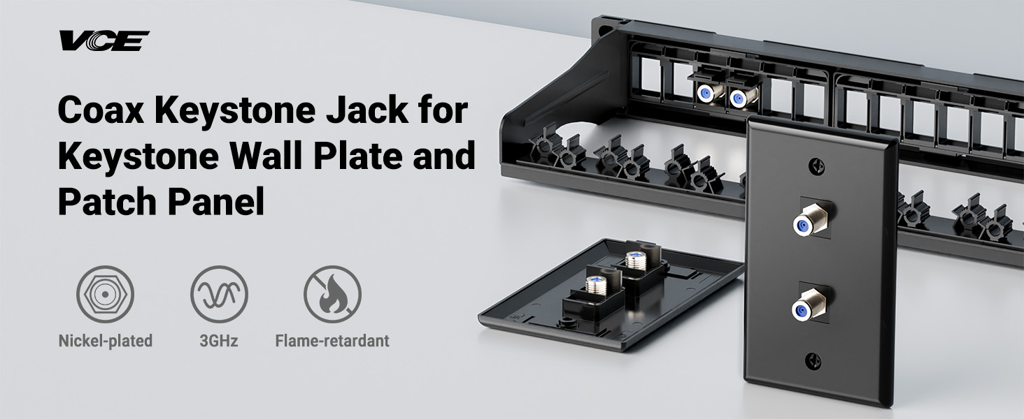 VCE Coax Keystone Jack Insert