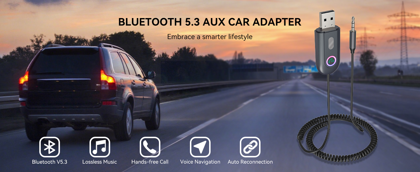 BLUETOOTH 5.3 AUX CAR ADAPTER