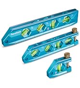 DURATECH 3-Piece Level Tool Set, Magnetic Torpedo Level with V-Groove | 2.5", 6.25", 8" Leveler w...