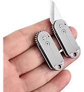 FUNBRO Small Pocket Knife for Men, Mini Folding Knives Box Cutter, Cool EDC Knife with Unique Des...