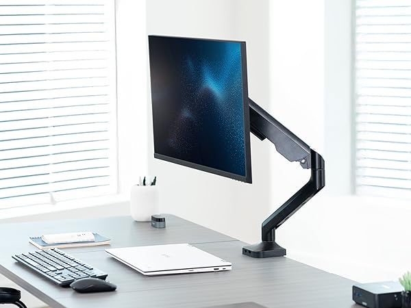 Pneumatic Arm Single Ultrawide Monitor Desk Mount